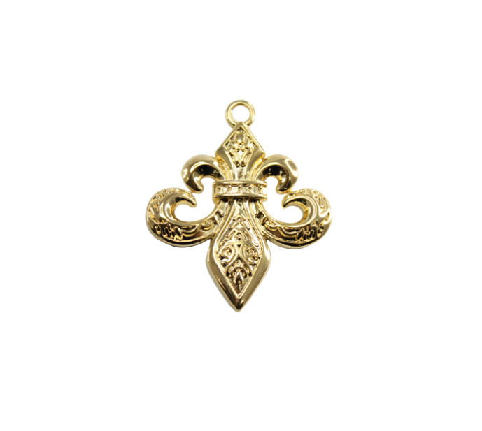 Herraje dije ancla grabada Z3885 13x10mm/dorado x