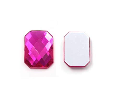 Acrilico K1037 octagon plano 10x14mm fucsia 31 x und