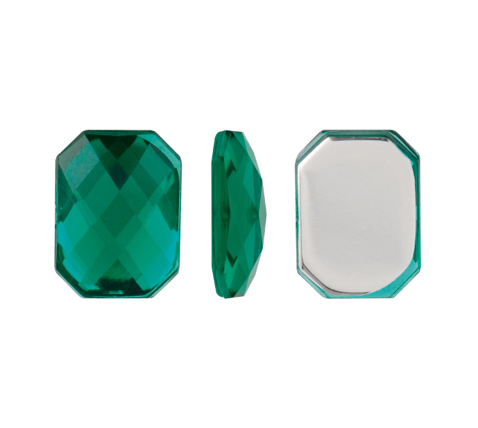 Acrilico K1037 octagon plano 13x18mm emerald 6 x und