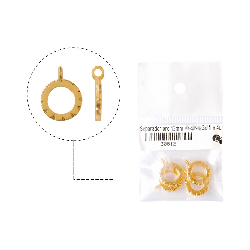 Separador aro 12mm W-4094/rodio x 4unds