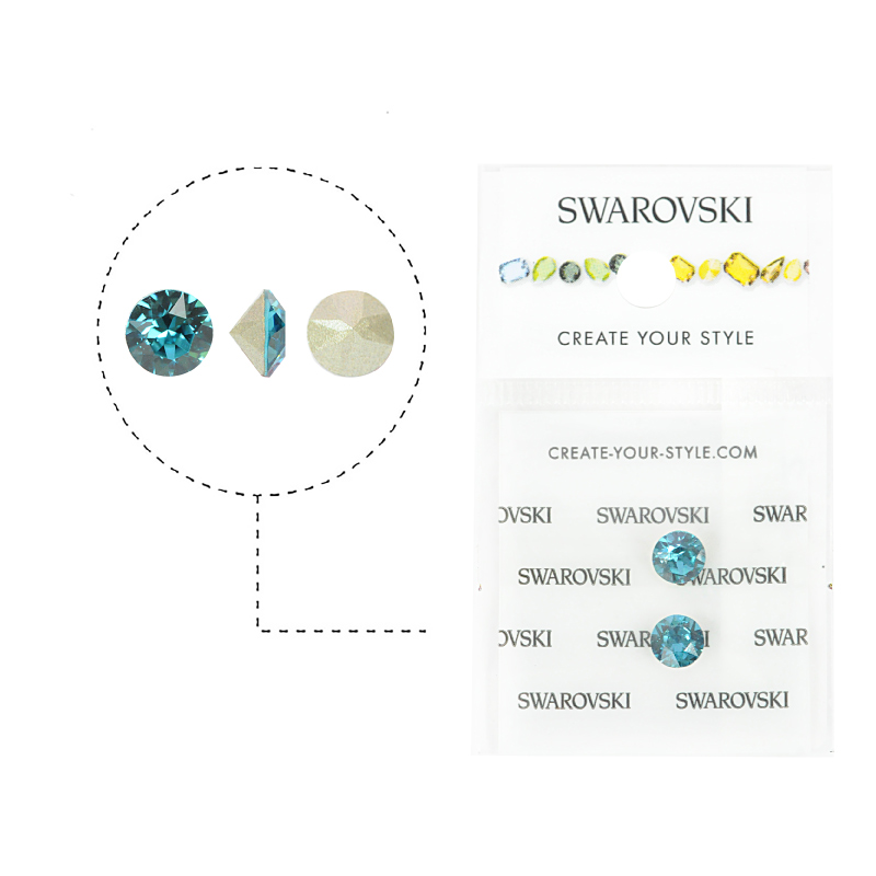 1088 swarovski chaton indicolite F SS29 x 2unds