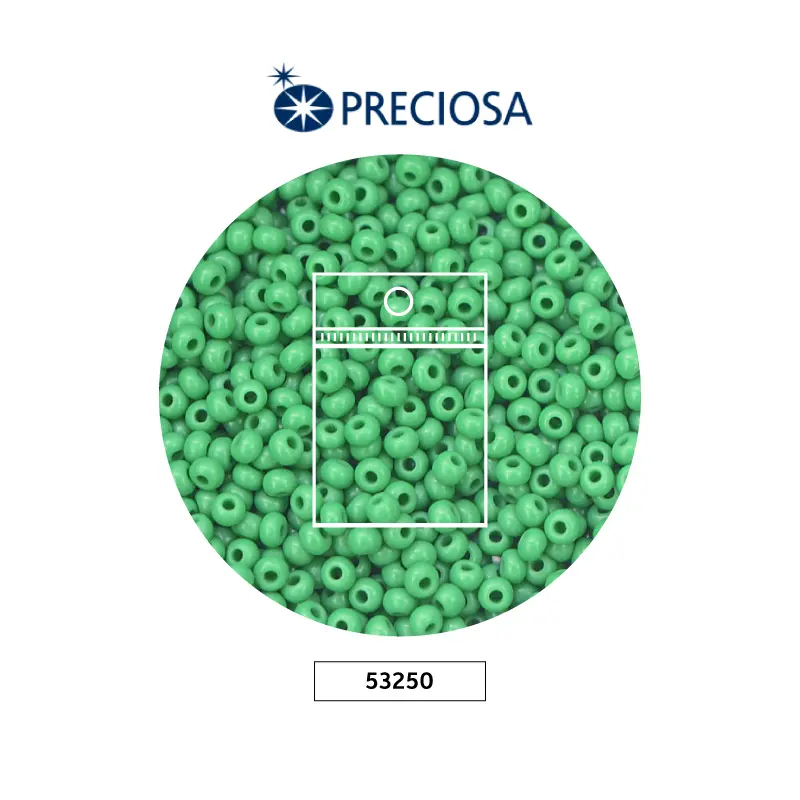 Mostacilla checa preciosa 2mm 53250 OP verde x 50g