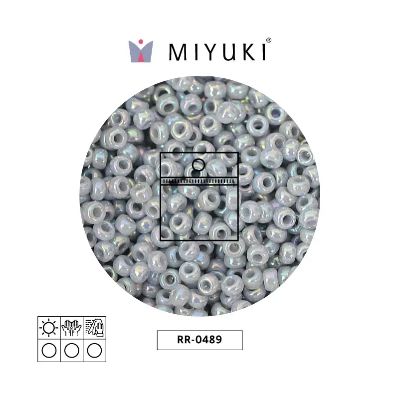 Mostacilla Miyuki rocalla 11/0 RR0489 opaco medium gris AB x 25g