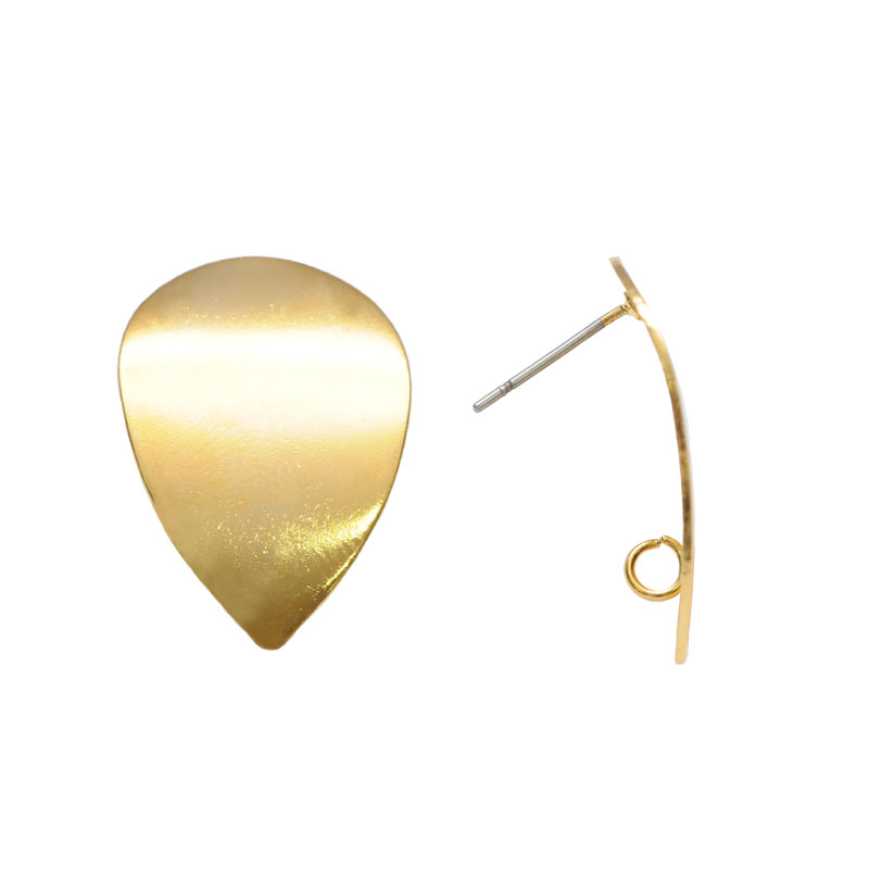 Arete hoja concava con argolla 25mm/rodio x par