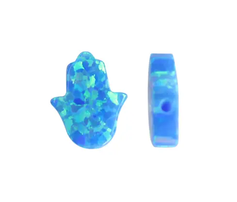 mano de fátima opal 8x10mm azul 05 x und