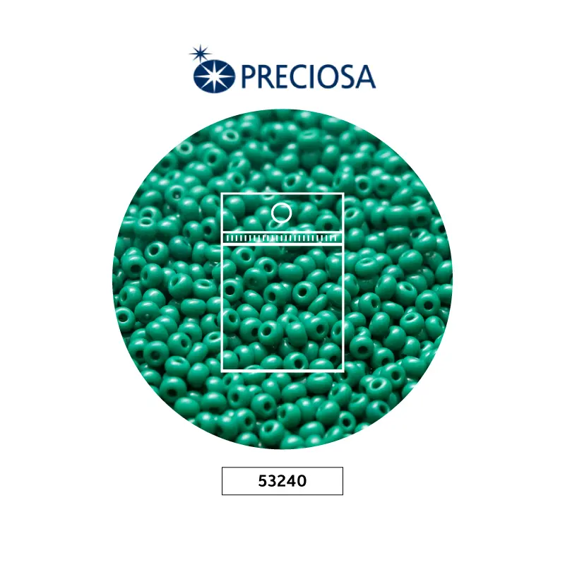 Mostacilla checa preciosa 2mm 53240 OP verde pino x 50g