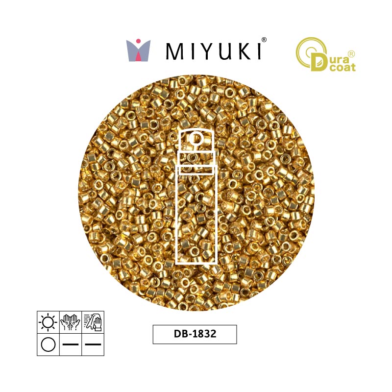 Miyuki delica 11/0 DB1832 galvanized gold duracoat x 3g
