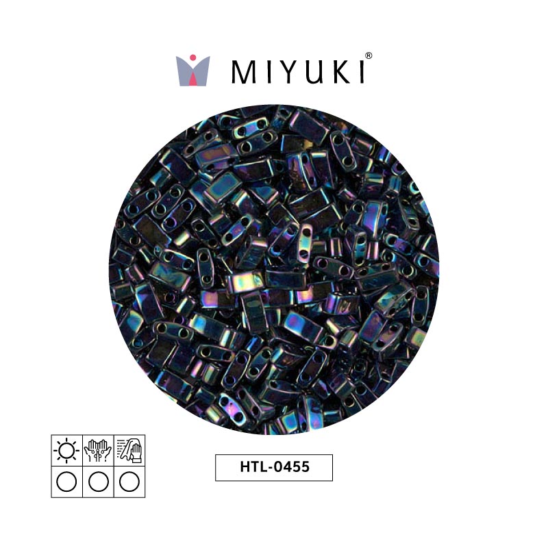 Miyuki half tila 5x2.3x1.9mm HTL0455 metalizado variegated azul iris x 50g