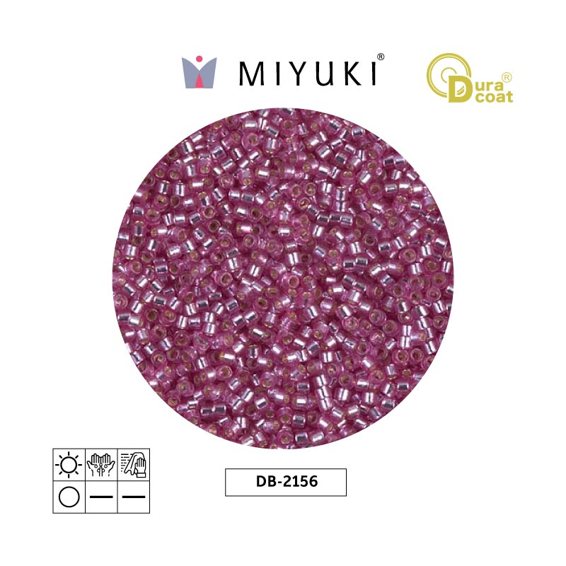 Miyuki delica 11/0 DB2156 plateado forrado orchid Duracoat x 50gr
