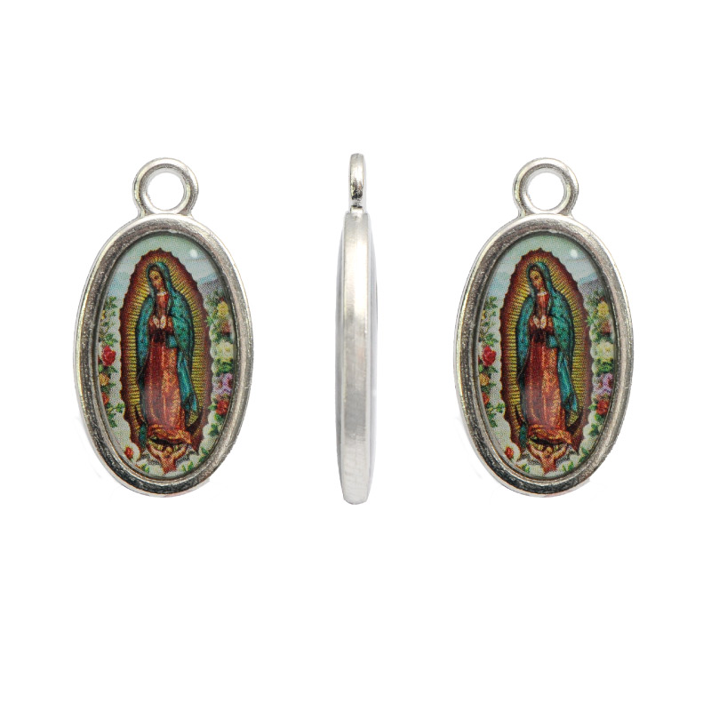 Medalla zamak virgen de guadalupe 14x22mm x und