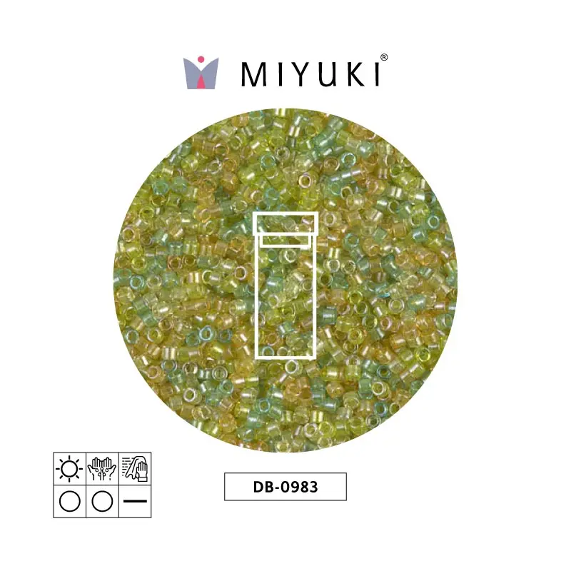 Miyuki delica 11/0 DB0983 saparkling lined lemon lime mix x 3g