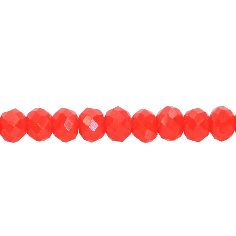 Murano rondela facetada 3mm rojo coral mate 85AB x 110unds