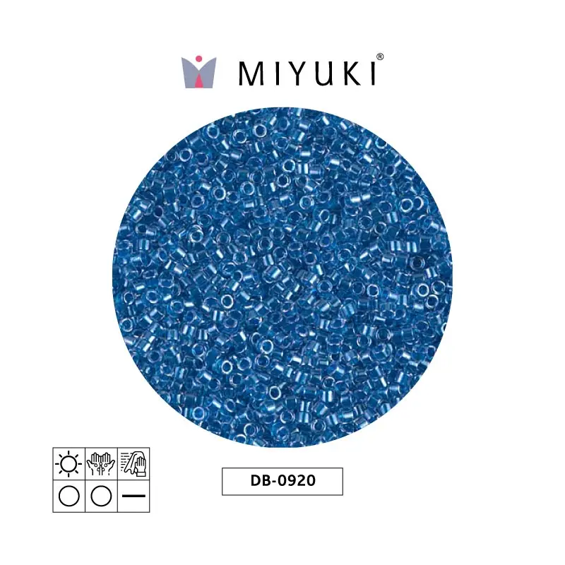 Miyuki delica 11/0 DB0920 sparkling cerulean blue lined crystal x 50g