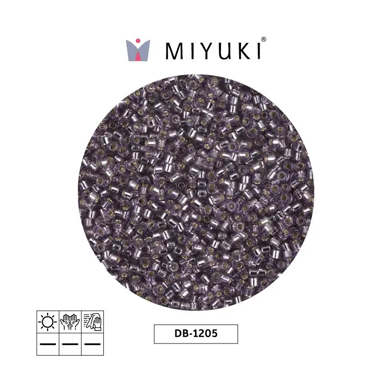 Miyuki delica 11/0 DB1205 plateado forrado claro amethyst x 50g