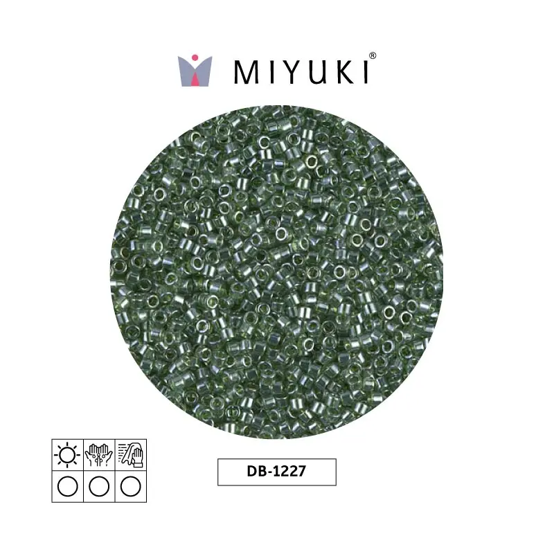 Miyuki delica 11/0 DB1227 transparent olive luster x 50g