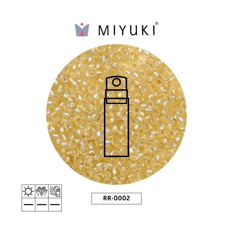 Mostacilla Miyuki rocalla 11/0 RR0002 plateado forrado claro dorado x 10g