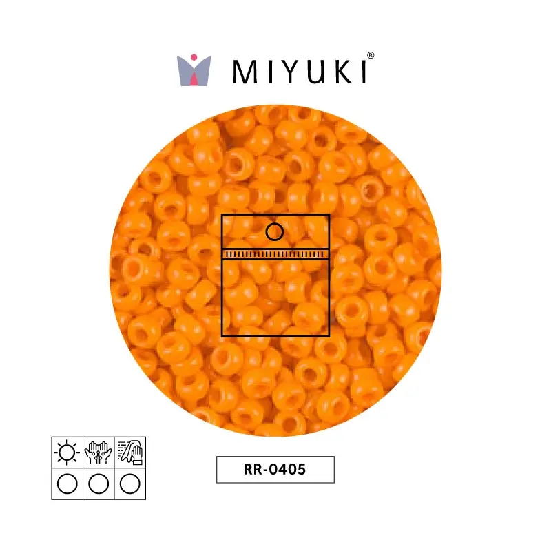 Mostacilla Miyuki rocalla 8/0 RR0405 opaco medium naranja x 25g