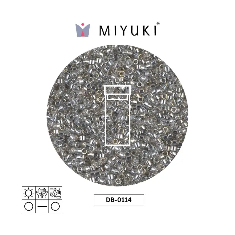 Miyuki delica 11/0 DB0114 transparent silver grey gold luster x 3g