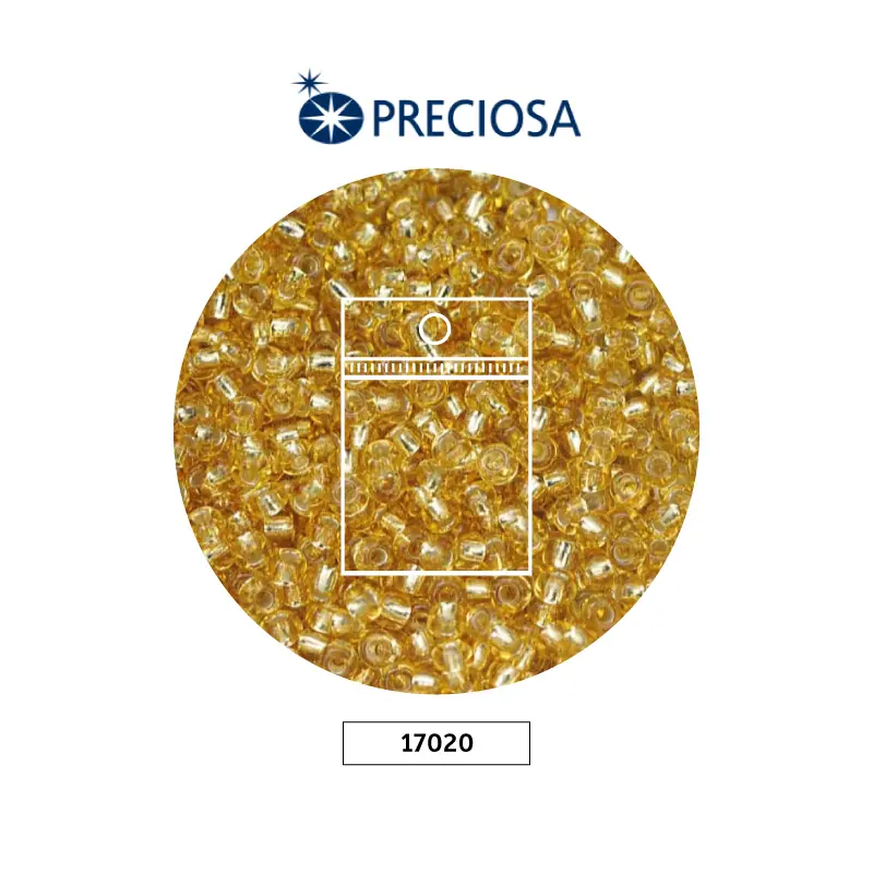 Mostacilla checa preciosa 2mm 17020 LP dorada x 50g