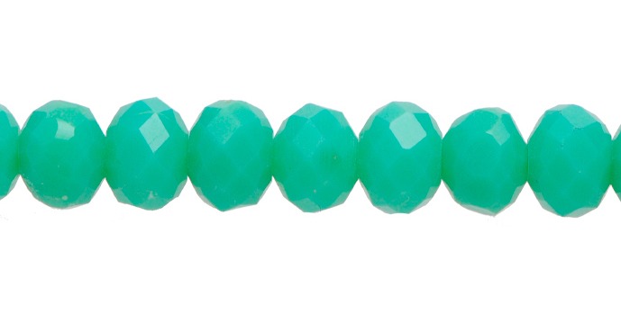 Murano rondela facetada 6mm turquesa 64 x 82unds