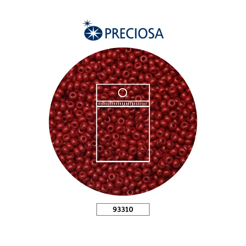 Mostacilla checa preciosa 2mm 93310 OP vinotinto x 50g