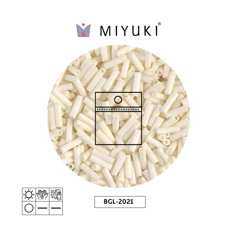 Miyuki bugle 6mm BGL2021 matte opaque cream x 25g