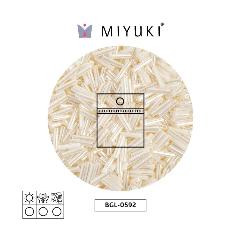 Miyuki bugle 3mm BGL0592 antique ivory pearl ceylon x 25g