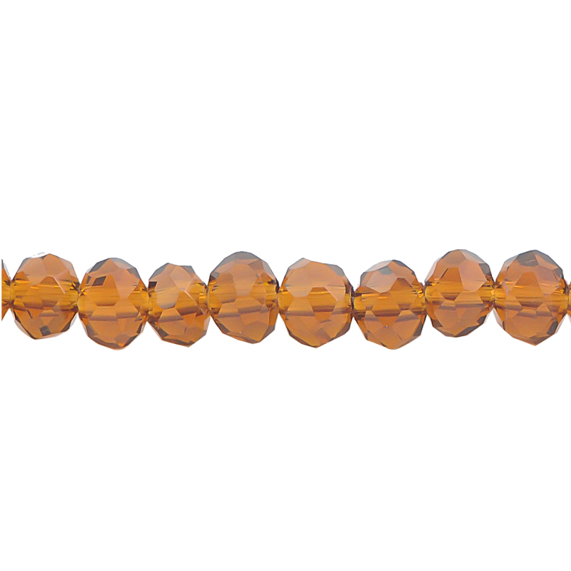 Murano rondela facetada 4mm smoked topaz 16AB x 110unds