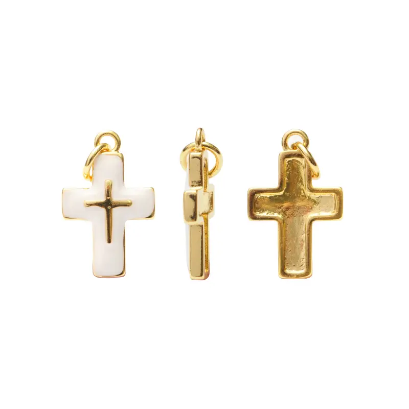 Cruz esmaltado blanco 10x18mm/Golfi W11532 x und