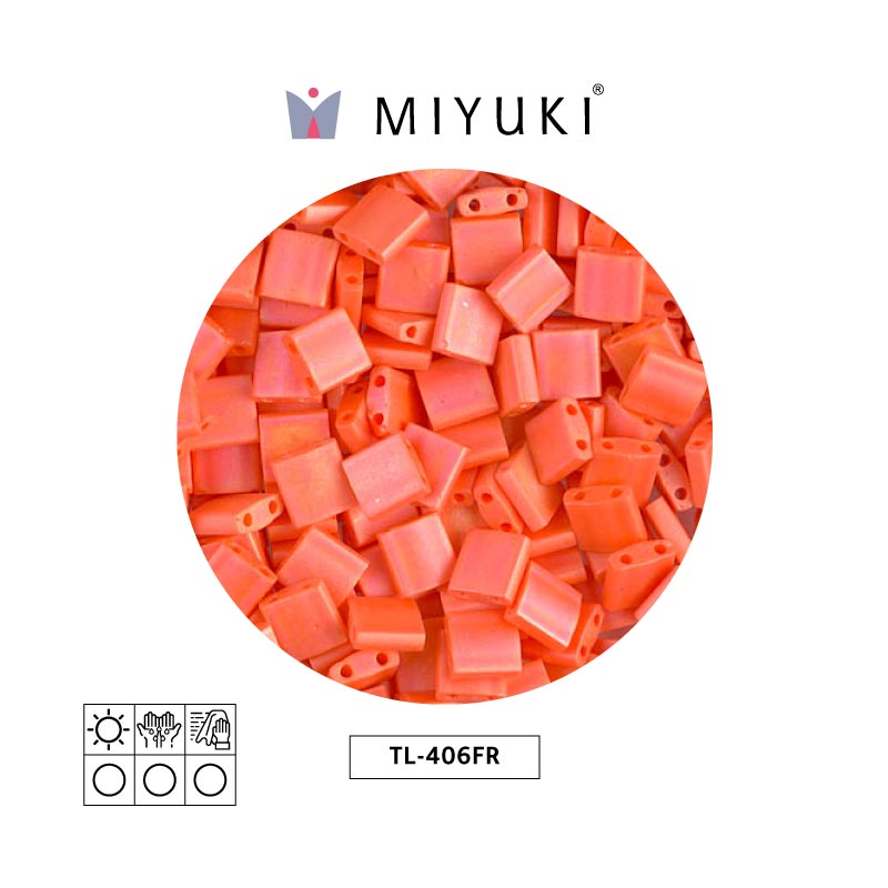 Miyuki tila 5x5x1.9mm TL0406FR mate opaco naranja AB x 50g