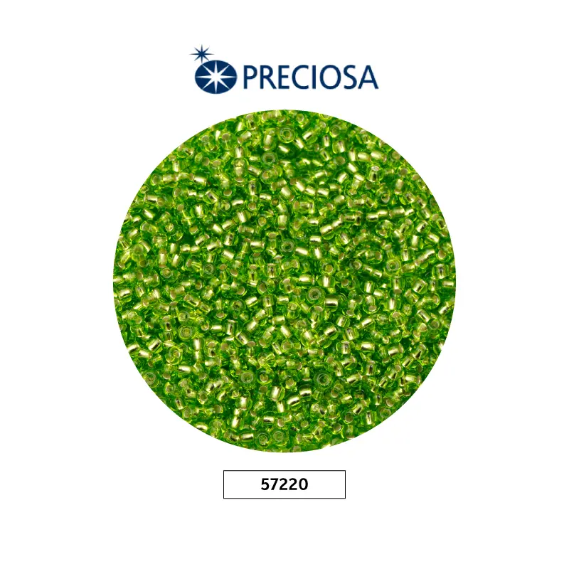 Mostacilla checa preciosa 2mm 57220 verde limon bri. x 500g