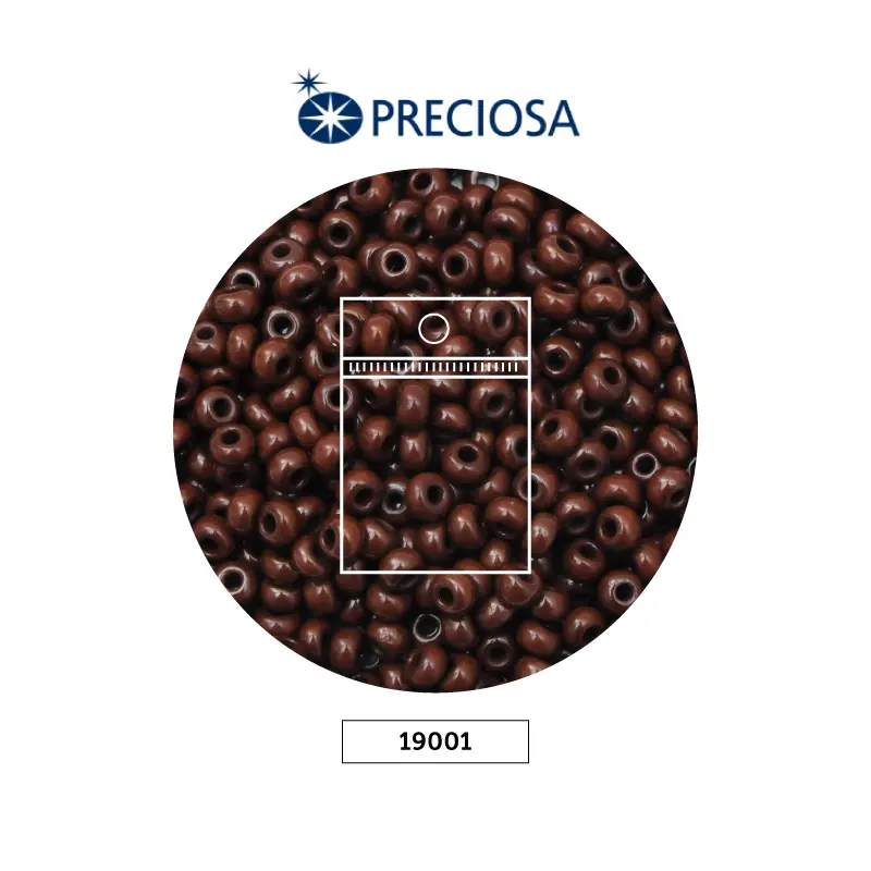 Mostacilla checa preciosa 8/0 3mm OP cafe claro x 50 gr