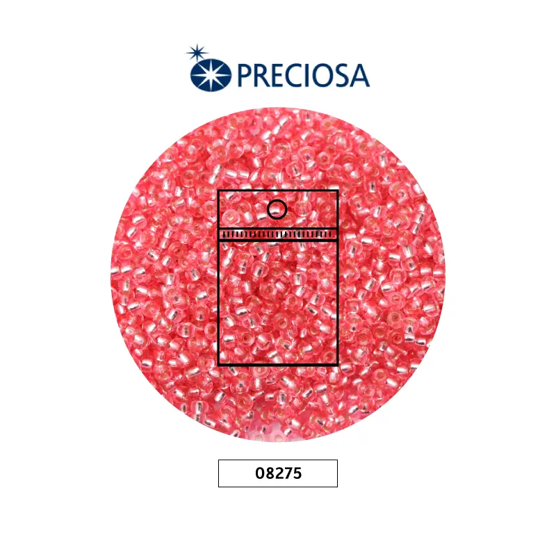 Mostacilla checa preciosa 2mm 08275 LP rosado x 50g