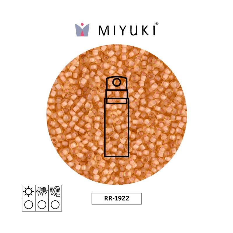 Mostacilla Miyuki rocalla 11/0 RR1922 mate durazno forrado claro amarillo x 10g