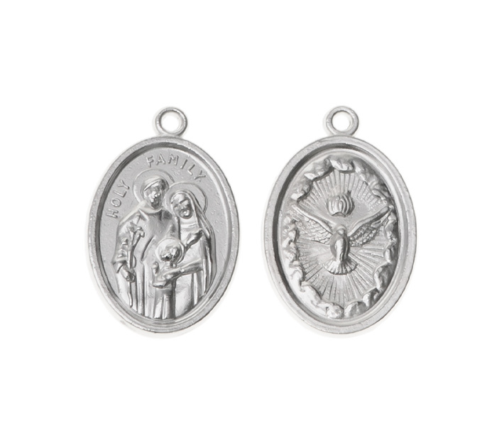 Medalla sagrada familia y espritu santo 392-3 25x16mm/NQ x 10unds