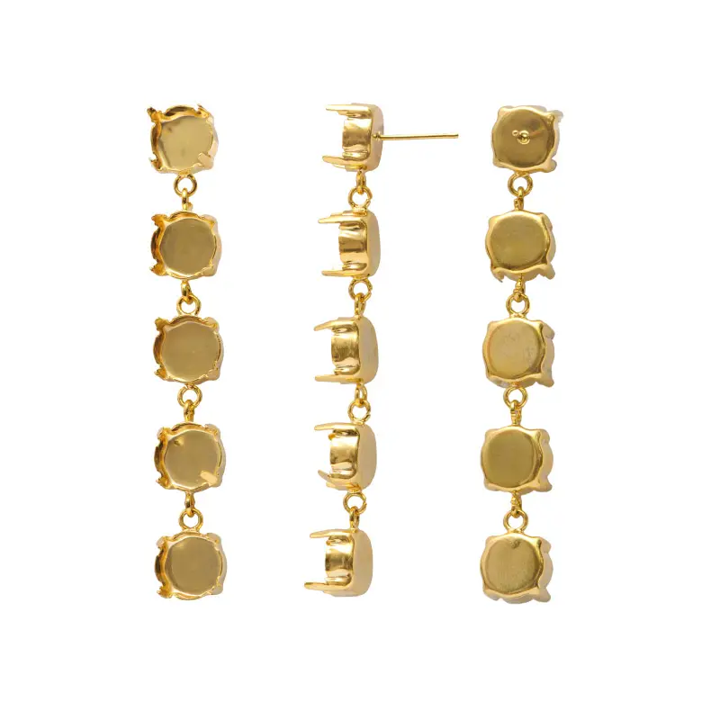 Aretes chandelier 1088CH 10mm x 5 cristales en rodio x par