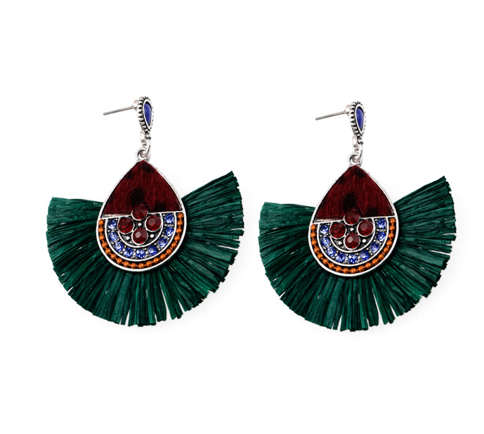 Aretes borla N.6 verde x par (copia)