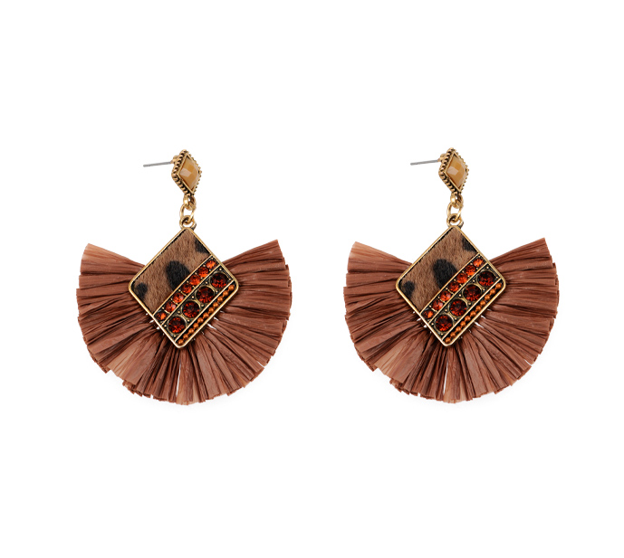 Aretes borla N.9 cafe x par (copia)