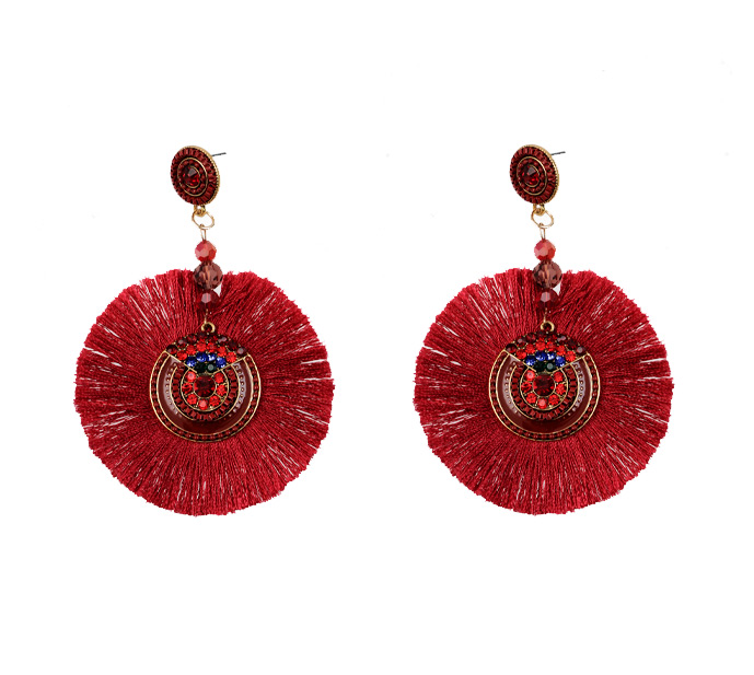 Aretes borla N.12 rojo x par (copia)
