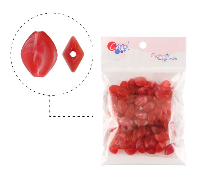 Acrilico oval 17x14mm AAB-51153-17 cherry E-7 x 50g(Aprox 68und)