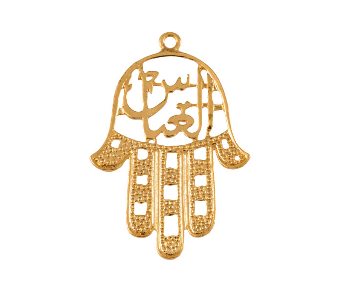 Dije mano hamsa A19340/rodio 57x40mm x und