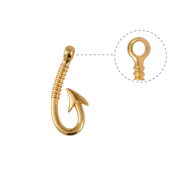 Dije anzuelo 40x16mm AAJ-04486/rodio x und