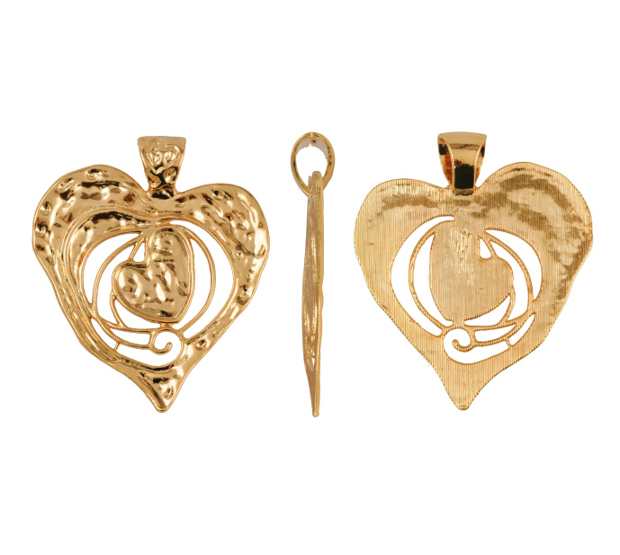 Pendiente corazon 73x62mm A-35383/rodio x und
