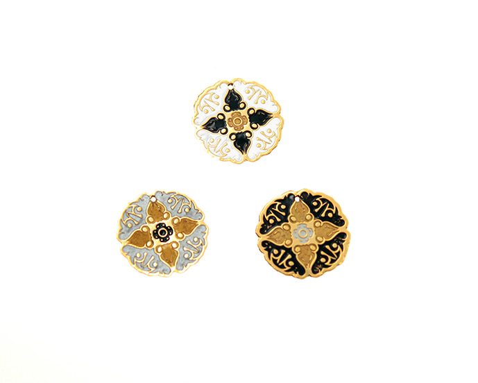 Dije circulo arabesco mix ref 2227 16mm/rodio x un