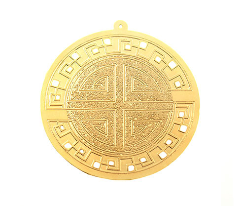 Dije cruz centro relieve ref 2384 69mm/rodio x und