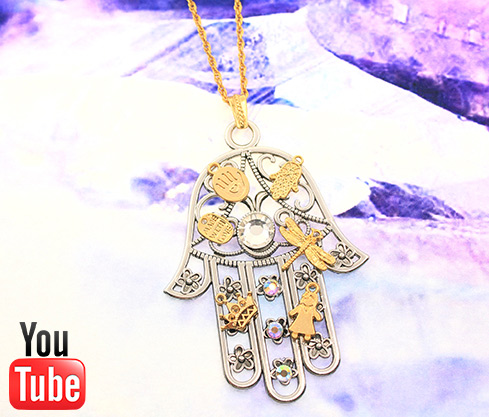 Kit collar mano de fátima plateado x und