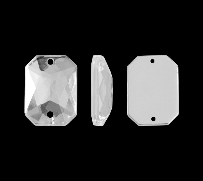 Piedra hilo B13 octagon plano 10x14mm crystal 2 x und