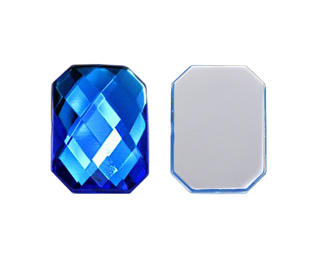 Acrilico K1037 octagon plano 10x12mm capri blue 4 x und