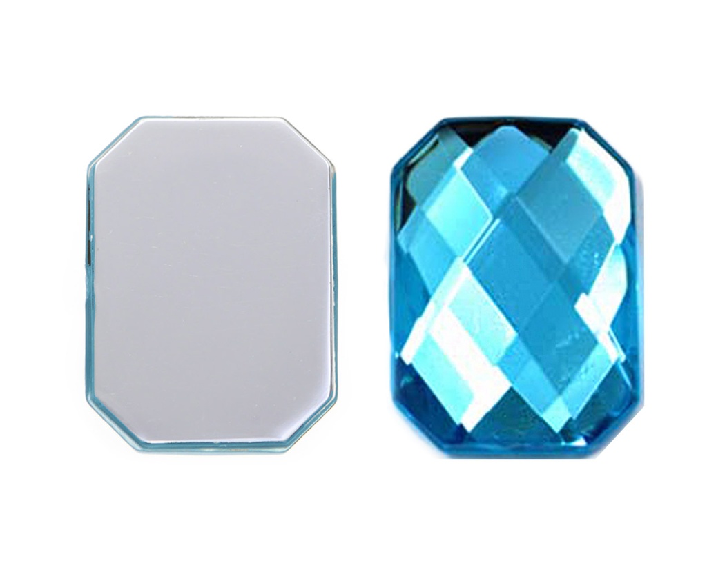 Acrilico K1037 octagon plano 10x12mm aquamarine 25 x und