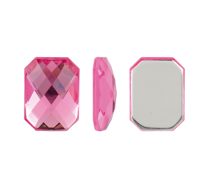 Acrilico K1037 octagon plano 10x14mm rose 8 x und